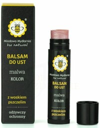 Balsam do ust, MALWA, kolor PERŁOWO-JASNORÓŻOWY z lekkim połyskiem, Miodowa Mydlarnia