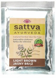Henna Jasny Brąz, Naturalna Ziołowa Farba do Włosów, Sattva, 10g