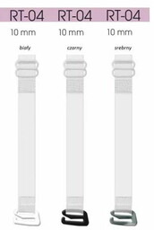 Ramiączka damskie silikonowe Julimex RT04 10mm transparentne metal czarny