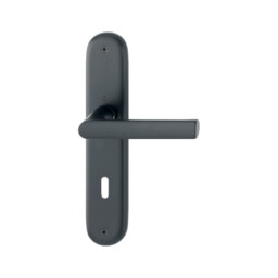 Hamburg - Komplet klamek na długim szyldzie, kolor czarny mat