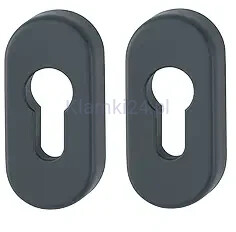 Komplet rozet 55S z aluminium, owalna, kolor czarny F9714M