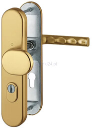 Komplet pochwyt-klamka Hamburg do drzwi ppoż z ochroną wkładki, kolor starego złota F4