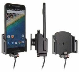 Uchwyt regulowany do Huawei P30 bez futerału oraz w futerale lub etui o wymiarach: 62-77 mm (szer.), 6-10 mm (grubość) z wbudowanym kablem USB-C oraz ładowarką samochodową