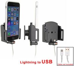 Uchwyt regulowany do Apple iPhone 8 w futerale lub obudowie o wymiarach: 62-77 mm (szer.), 2-10 mm (grubość) z możliwością wpięcia kabla lightning USB