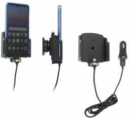 Uchwyt uniwersalny regulowany do Samsung Galaxy A53 bez futerału oraz w futerale lub etui o wymiarach: 75-89 mm (szer.), 2-10 mm (grubość) z wbudowanym kablem USB-C oraz ładowarką samochodową