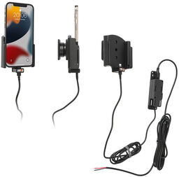 Uchwyt do Apple iPhone 13 z wbudowaną ładowarką samochodową do instalacji na stałe