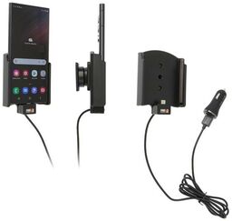 Uchwyt do Samsung Galaxy S22 Ultra z wbudowanym kablem USB oraz ładowarką samochodową