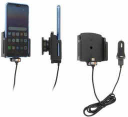 Uchwyt uniwersalny regulowany do Samsung Galaxy S22 bez futerału oraz w futerale lub etui o wymiarach: 70-83 mm (szer.), 2-10 mm (grubość) z wbudowanym kablem USB-C oraz ładowarką samochodową