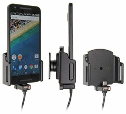 Uchwyt uniwersalny regulowany do Apple iPhone 15 w futerale lub etui o wymiarach: 62-77 mm (szer.), 6-10 mm (grubość) z wbudowanym kablem USB-C oraz ładowarką samochodową