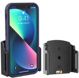 Uchwyt uniwersalny regulowany do Apple iPhone 14 bez futerału oraz w futerale lub etui o wymiarach: 70-83 mm (szer.), 6-10 mm (grubość).