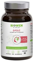 Q-folic metylowany kwas foliowy 5-MTHF Biowen 90 kapsułek