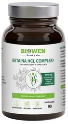 Betaina HCL + pepsyna + mięta pieprzowa Biowen 90 kapsułek - Układ trawienny