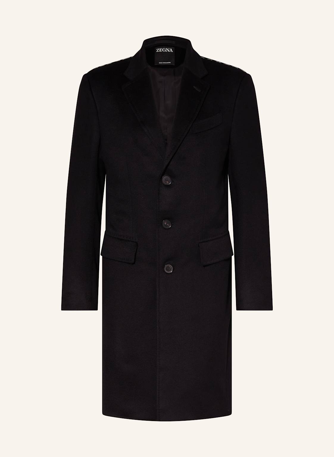 Zegna Płaszcz Z Kaszmiru Oasi schwarz