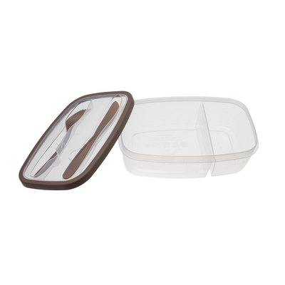 Lunchbox ze sztućcami Fresh Activ 22,5 x15,5 x 6,5 cm beżowy
