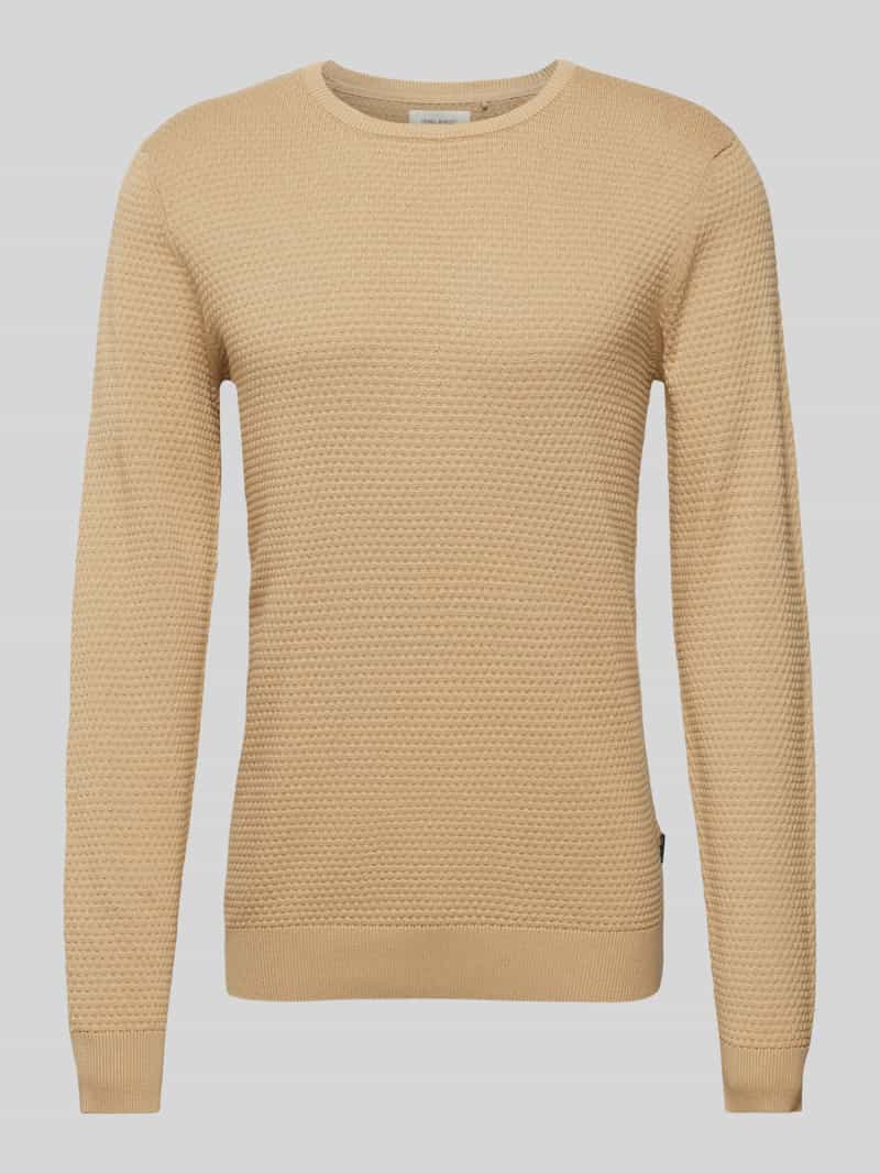 Sweter z dzianiny z fakturowanym wzorem