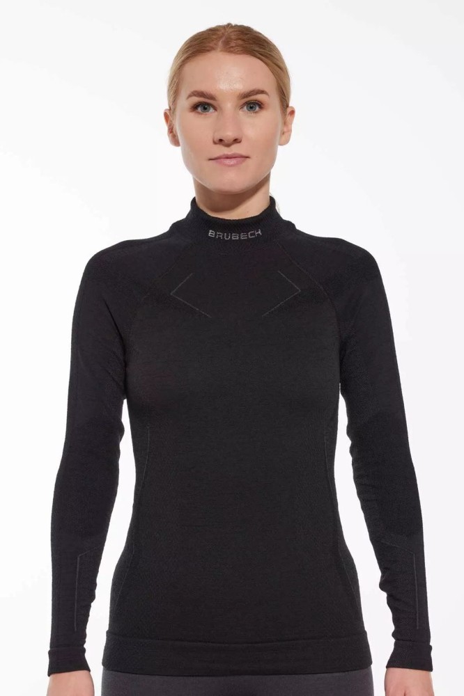 Bluza termoaktywna damska Brubeck Merino Wool LS16650 czarny