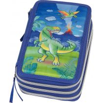 Faber-Castell Piórnik trzykomorowy z wyposażeniem dinosaur