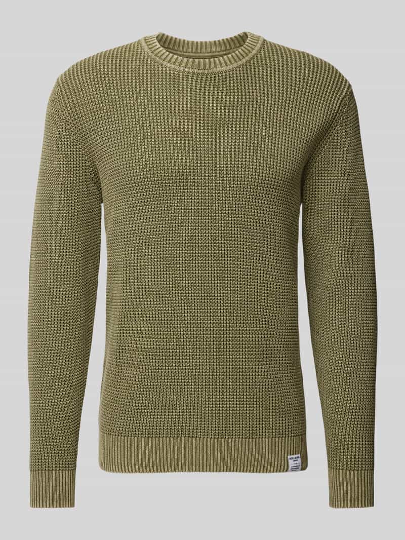 Sweter z dzianiny z detalem z logo model ‘Maddox’