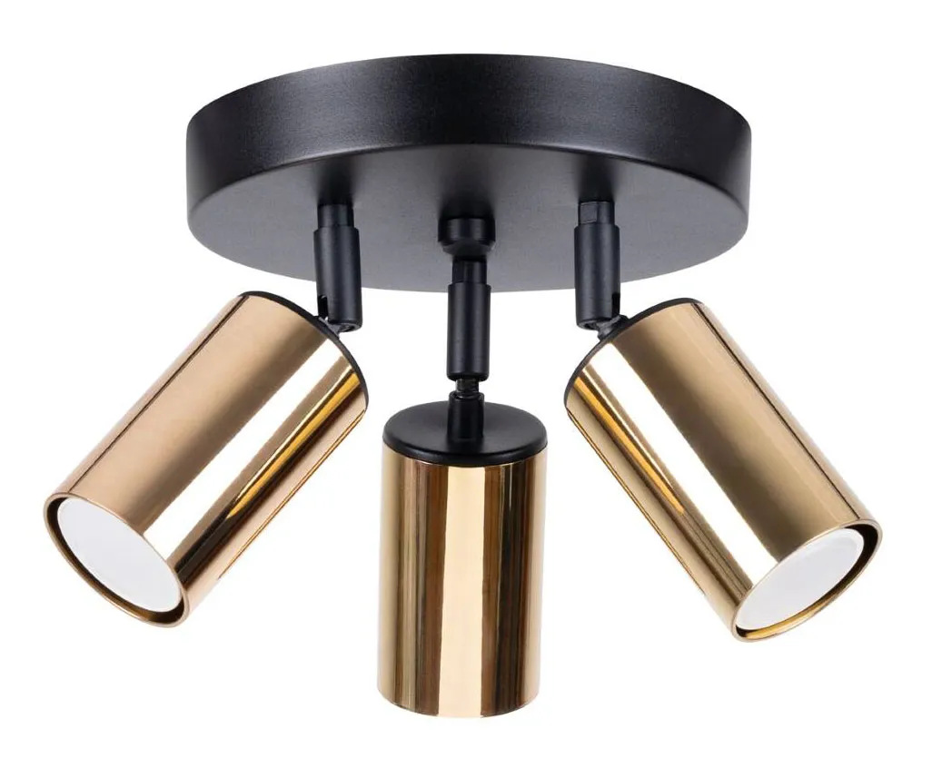 Lampa sufitowa z trzema reflektorami czarny + złoty - A572 D5-M37