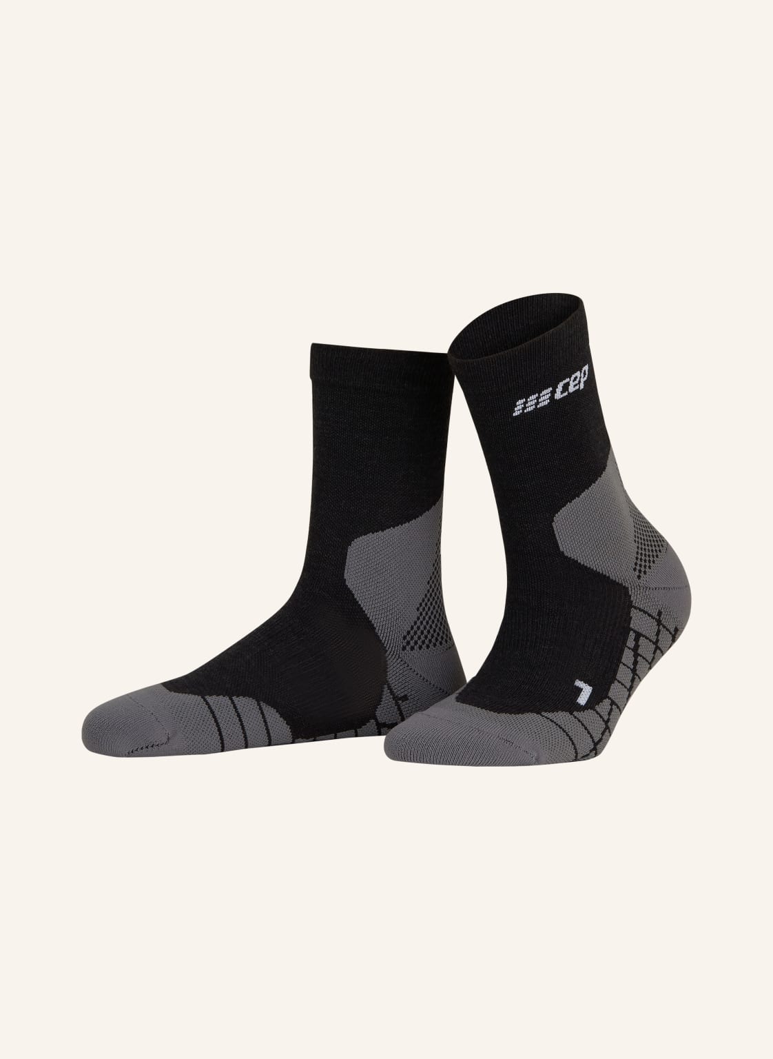 Cep Skarpety Trekkingowe Light Merino Compression – Mid Cut schwarz