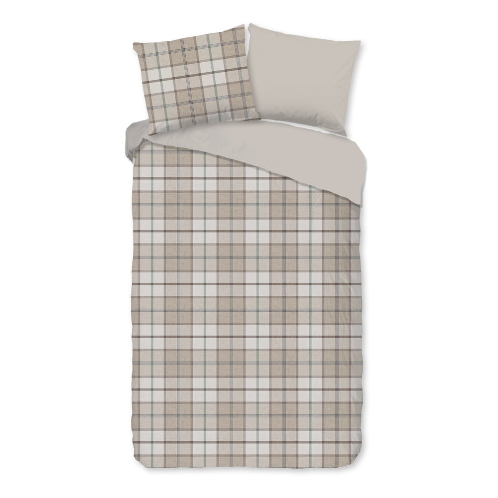 Jasnobrązowa flanelowa pościel jednoosobowa 140x220 cm Bernardus – Good Morning