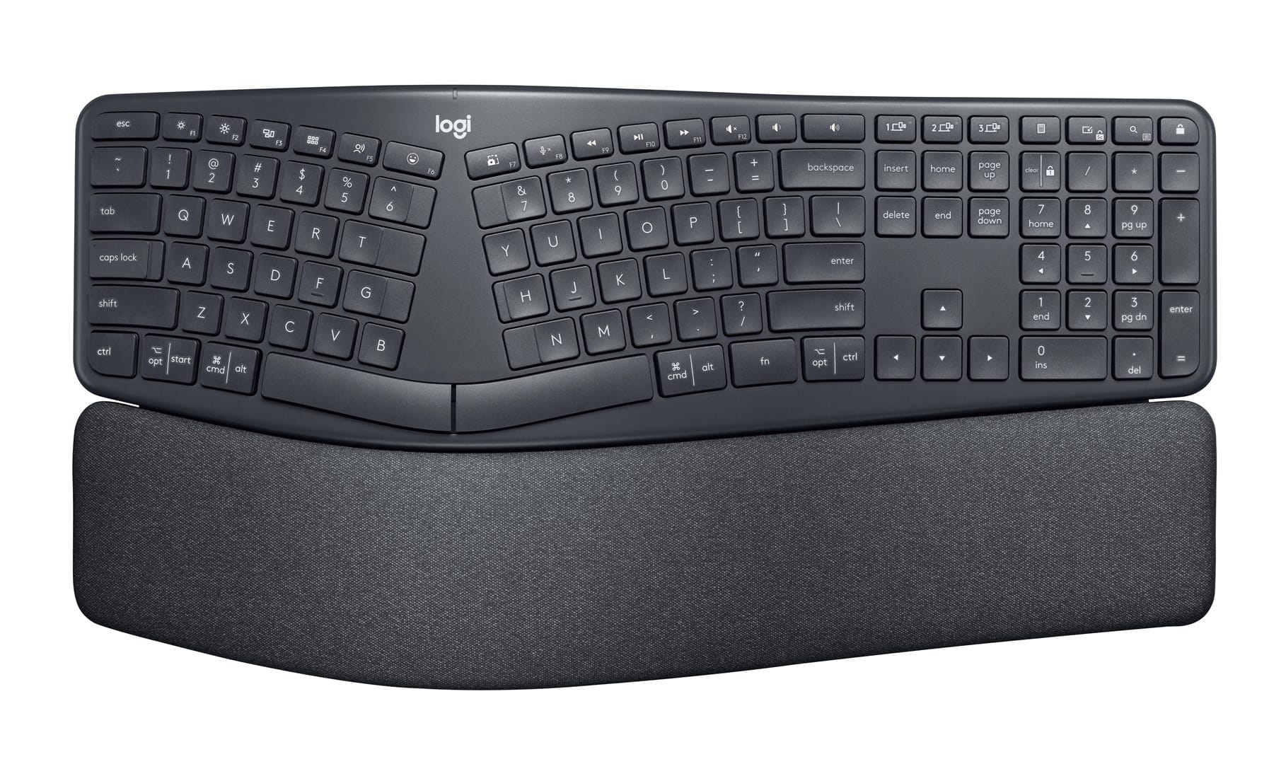 Logitech ERGO K860 for Business klawiatura Biuro Bluetooth Niemiecki Grafitowy  920-010345