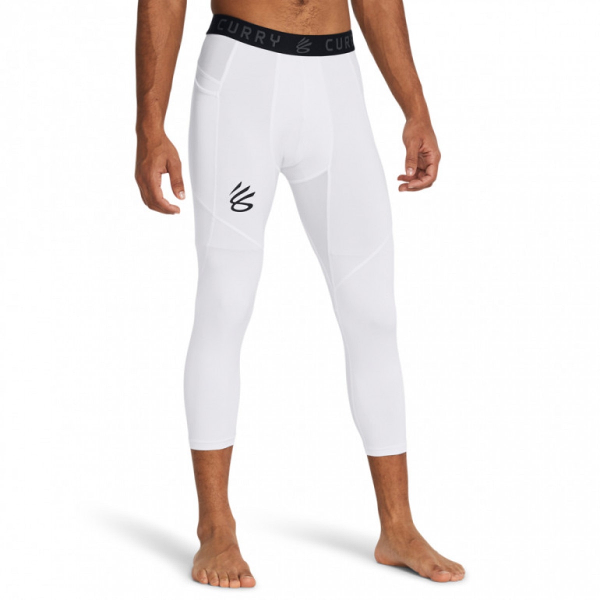 Męskie legginsy treningowe 3/4 Under Armour Curry Brand - białe - UNDER ARMOUR