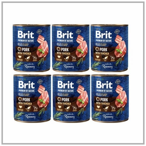 Brit Premium By Nature Pork&Trachea 6x800g Mokra karma dla psa