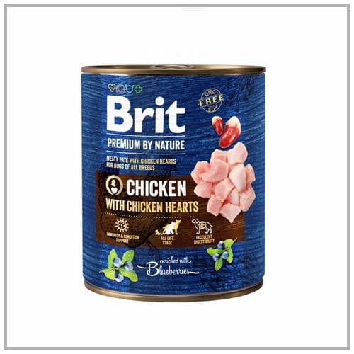 Brit Premium By Nature Chicken with Chicken Hearts 800g Mokra karma dla psa