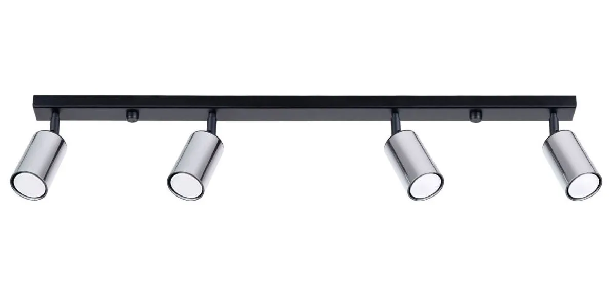 Czteropunktowa listwa sufitowa reflektorowa czarny + chrom A574 T9-T67