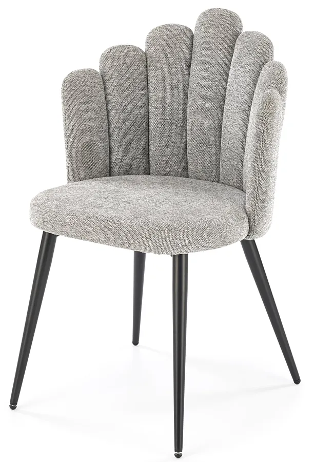 Popielate tapicerowane metalowe krzesło B8-P93