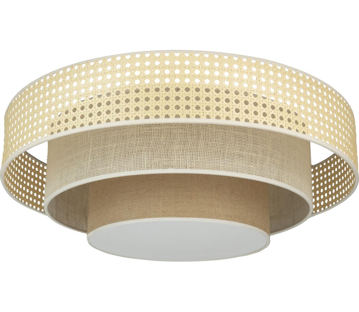 Duolla - LED Plafon LUNETA LED/26W/230V śr. 60 cm 4000K rattan/beżowy