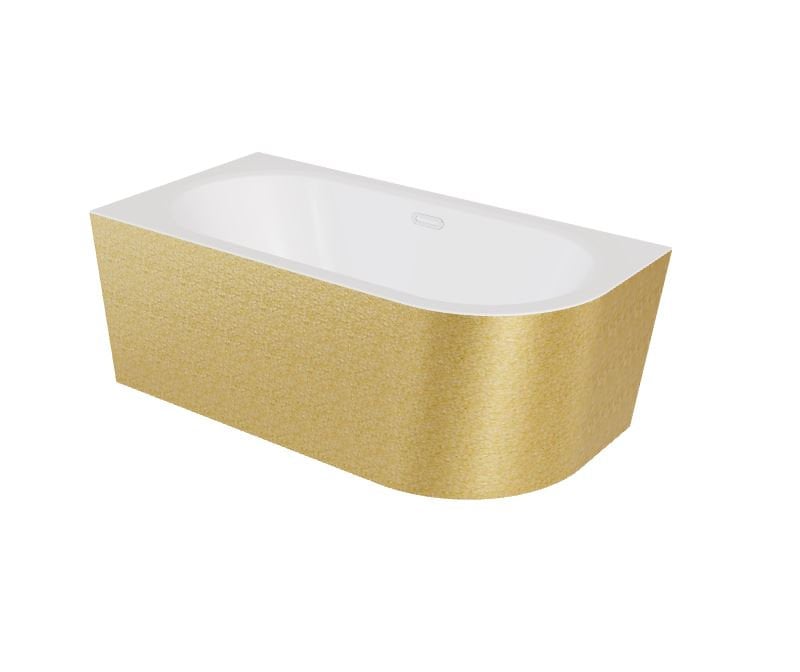Wanna narożna lewa Besco Avita A-line 170x75 cm złoty syfon klik-klak chrom z przelewem slim WAA-170ALZL