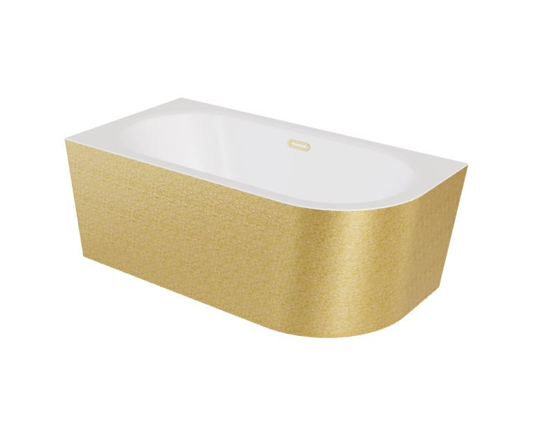 Wanna narożna lewa Besco Avita A-line 170x75 cm złoty syfon klik-klak złoty z przelewem slim WAA-170ALZZ