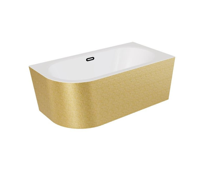 Wanna narożna prawa Besco Avita A-line 170x75 cm złoty syfon klik-klak czarny z przelewem slim WAA-170APZC