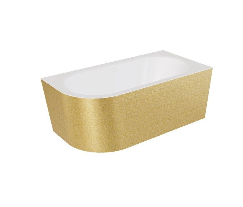 Wanna narożna prawa Besco Avita A-line 160x75 cm złoty syfon klik-klak biały z przelewem slim WAA-160APZB