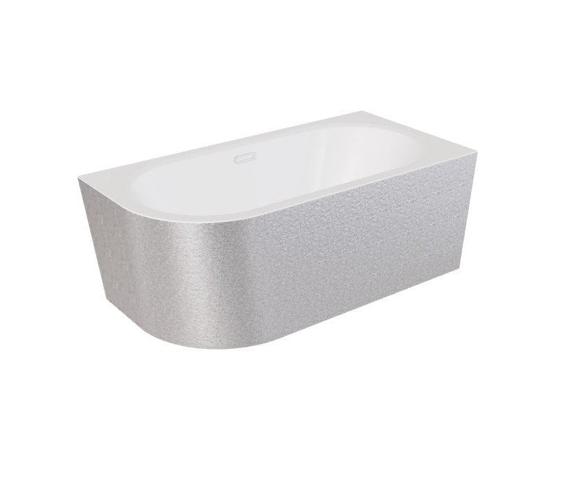 Wanna narożna prawa Besco Avita A-line 160x75 cm srebrny syfon klik-klak chrom z przelewem slim WAA-160APSR