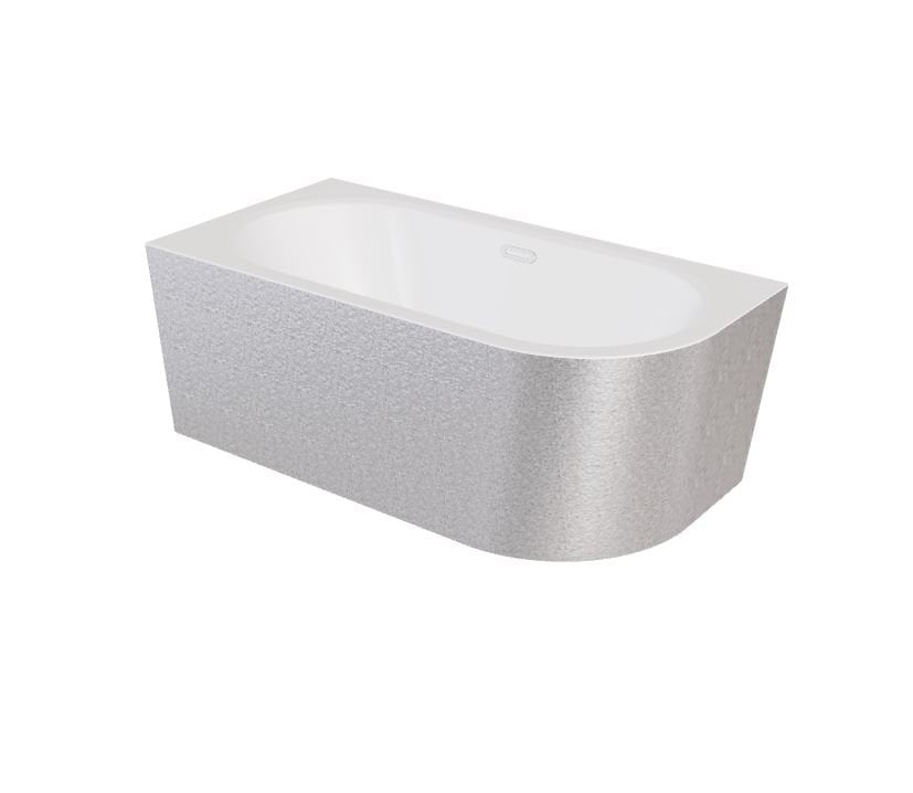 Wanna narożna lewa Besco Avita A-line 170x75 cm srebrny syfon klik-klak chrom z przelewem slim WAA-170ALSR