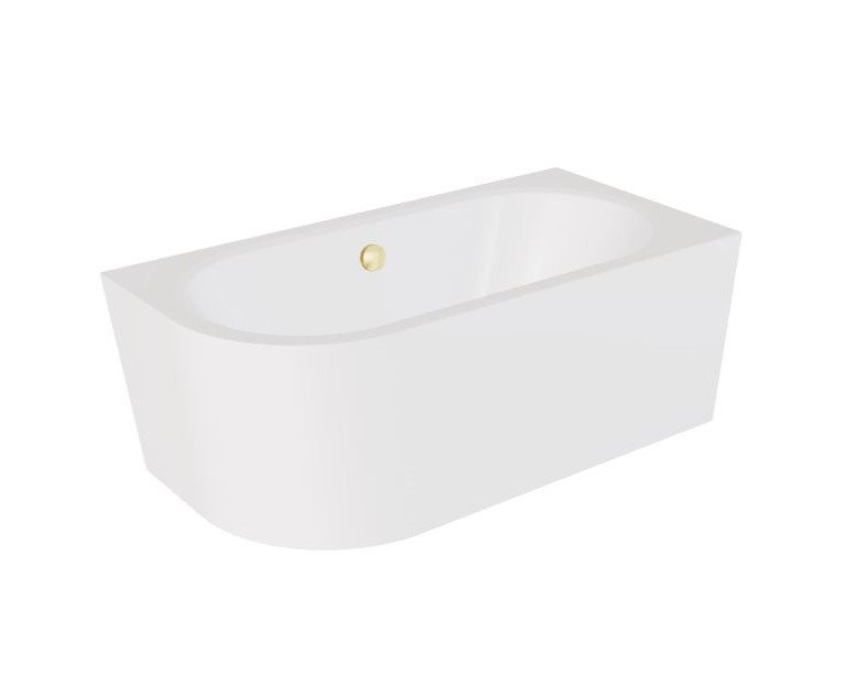 Wanna narożna prawa Besco Avita A-line 170x75 cm biały połysk syfon z napełnieniem złoty WAA-170APZN