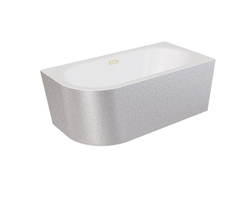 Wanna narożna prawa Besco Avita A-line 170x75 cm srebrny syfon klik-klak złoty z przelewem slim WAA-170APSZ