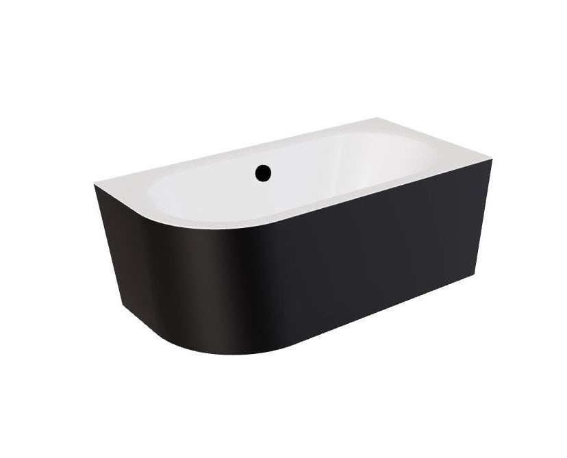 Wanna narożna prawa Besco Avita A-line 170x75 cm czarny mat syfon czarny z napełnieniem przez przelew WAA-17AMPCN