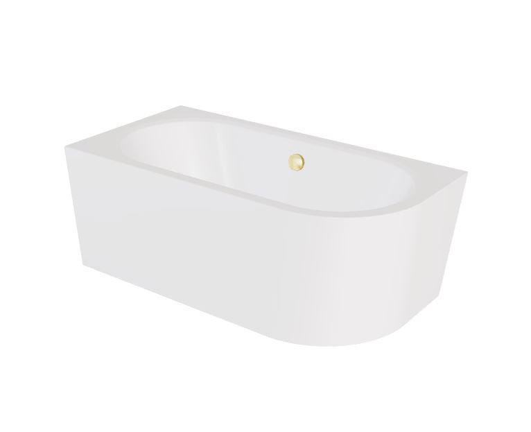 Wanna narożna lewa Besco Avita A-line 170x75 cm biały połysk syfon z napełnieniem złoty WAA-170ALZN