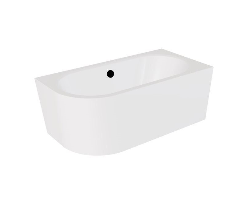 Wanna narożna prawa Besco Avita A-line 150x75 cm biały połysk syfon z napełnieniem czarny WAA-150APCN