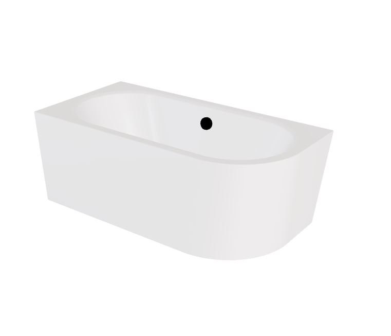 Wanna narożna lewa Besco Avita A-line 150x75 cm biały połysk syfon z napełnieniem czarny WAA-150ALCN
