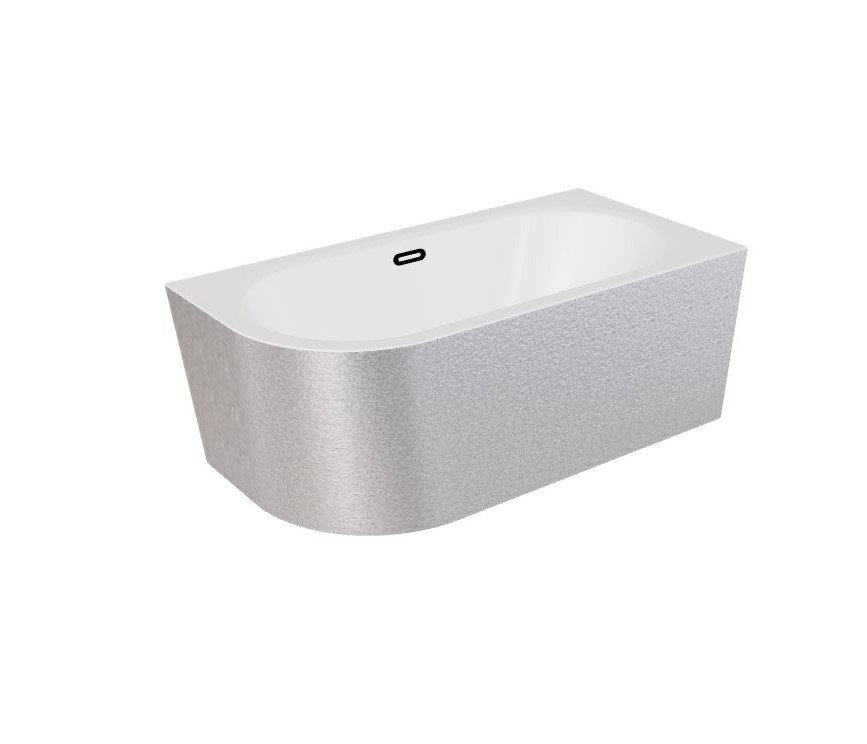 Wanna narożna prawa Besco Avita A-line 160x75 cm srebrny syfon klik-klak czarny z przelewem slim WAA-160APSC