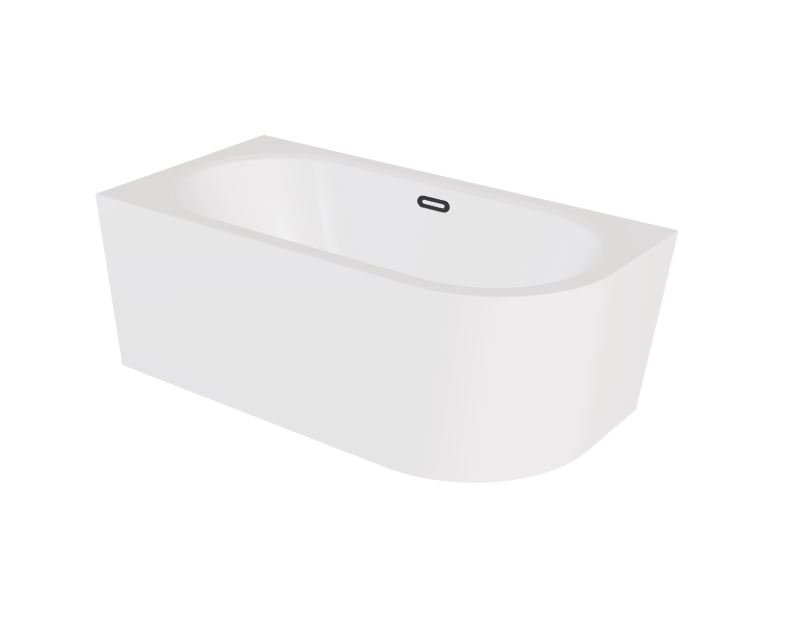 Wanna narożna lewa Besco Avita A-line 150x75 cm biały połysk syfon klik-klak grafitowy z przelewem slim WAA-150ALGS