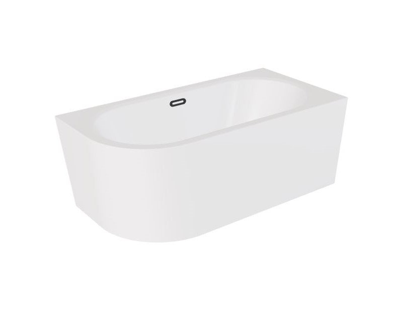 Wanna narożna prawa Besco Avita A-line 160x75 cm biały połysk syfon klik-klak grafitowy z przelewem slim WAA-160APGS