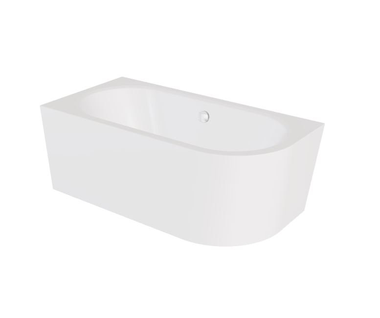 Wanna narożna lewa Besco Avita A-line 160x75 cm biały połysk syfon z napełnieniem chrom WAA-160ALN