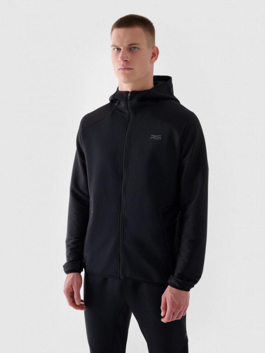 Męska bluza treningowa z kapturem 4F x Robert Lewandowski RL9SAW24TFSWM543 - czarna