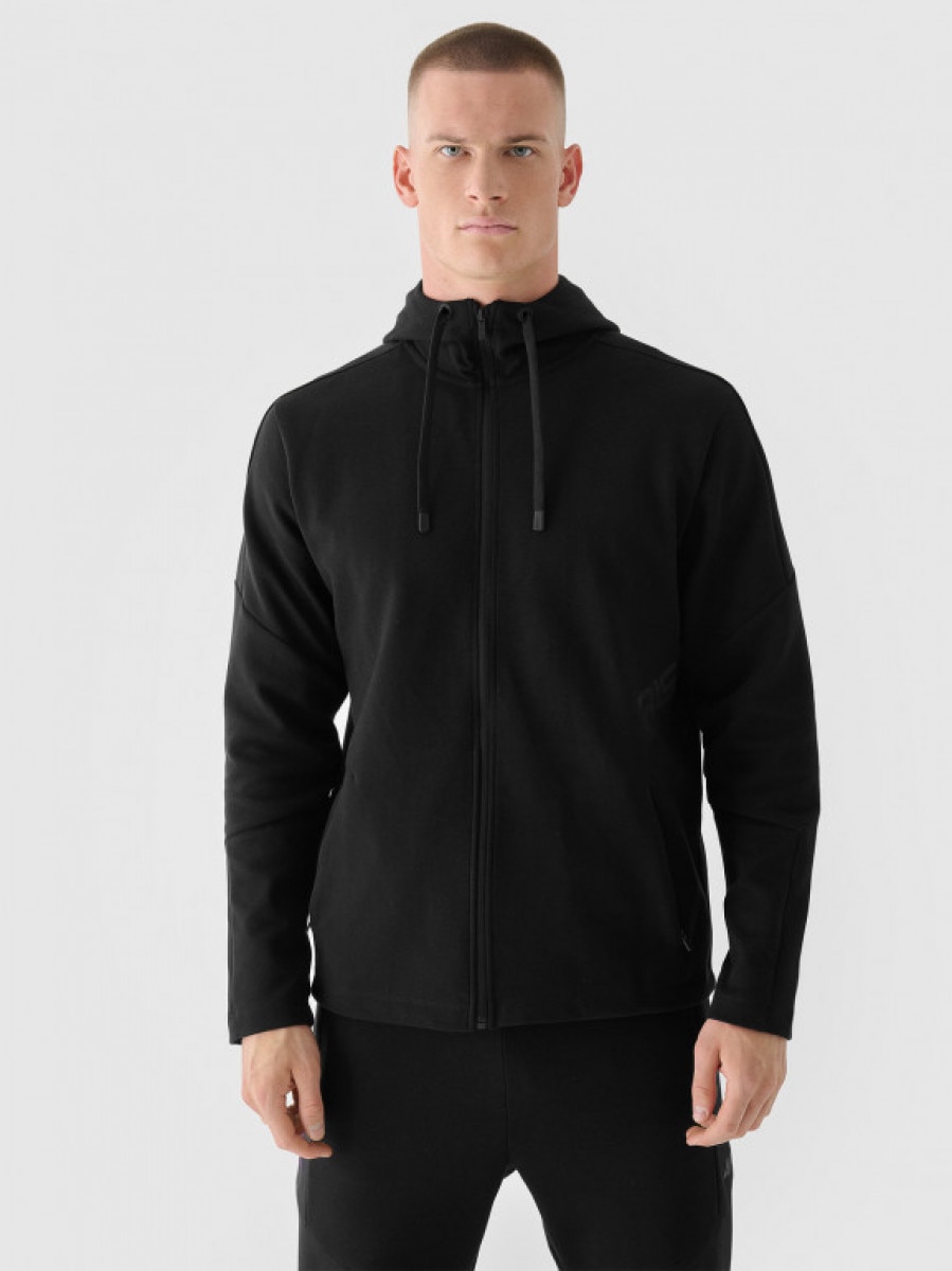 Bluza dresowa rozpinana z kapturem męska 4F x Robert Lewandowski RL9SAW24TSWSM1708 - czarna